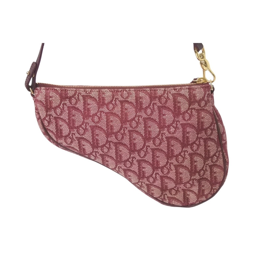 Christian Dior Trotter Saddle One Shoulder Hobo Bag Red - Picture 2 of 8
